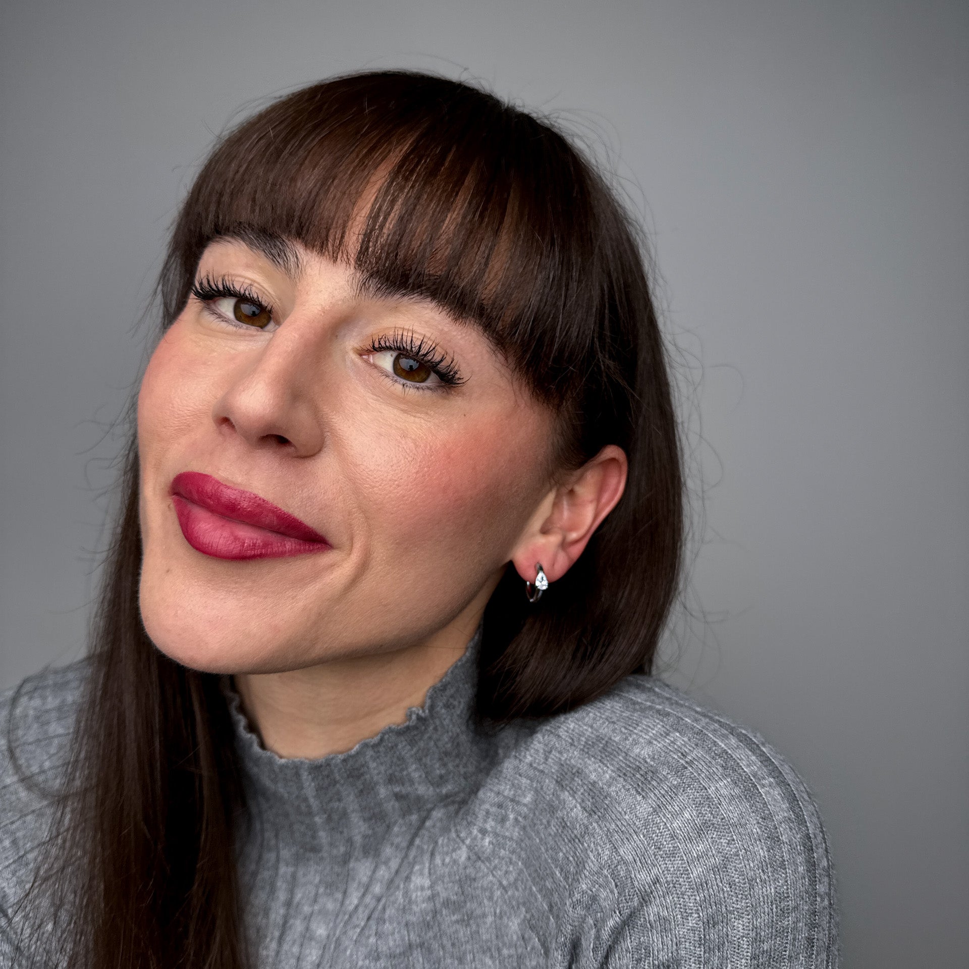 Orecchini Zirconia Single Hoops
