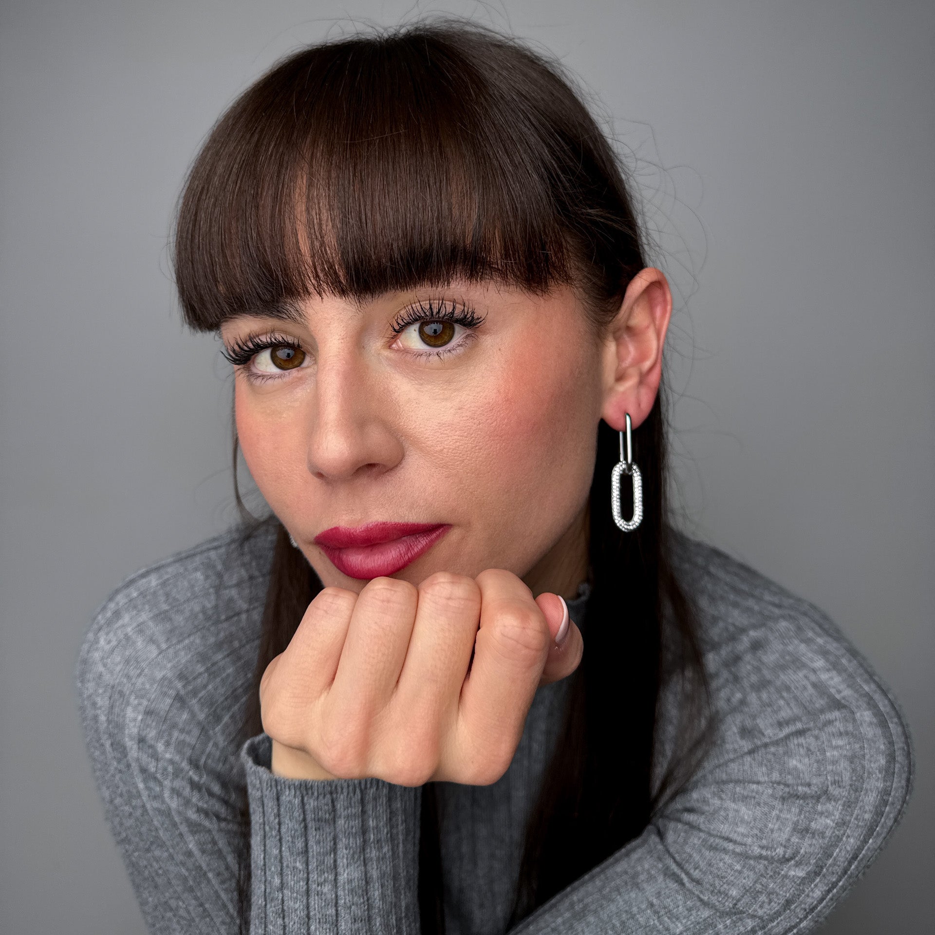 Orecchini Zirconia - Double Hoops
