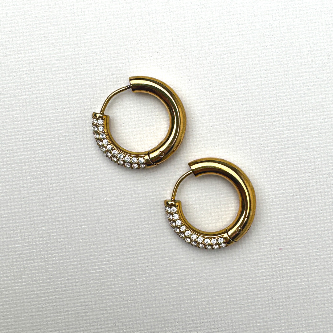 Orecchini Zirconia Hoops Bold - Medi