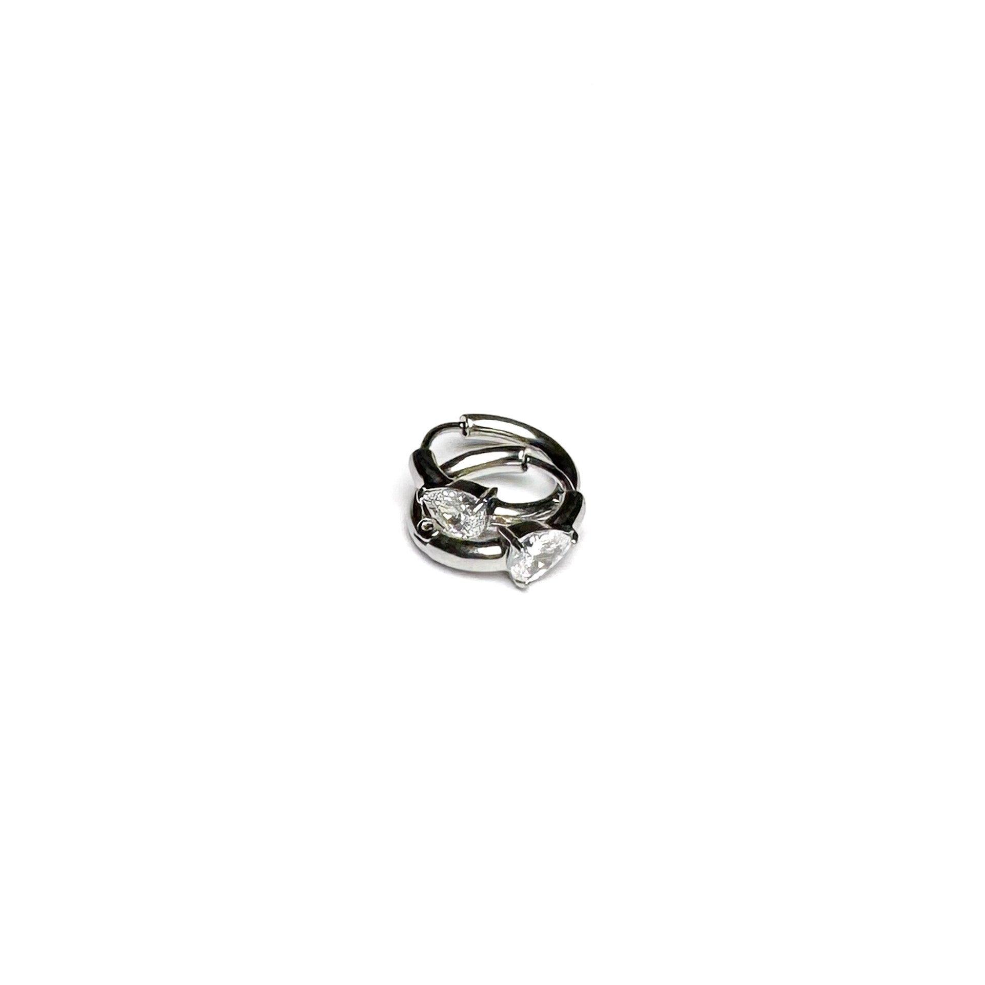 Orecchini Zirconia Single Hoops