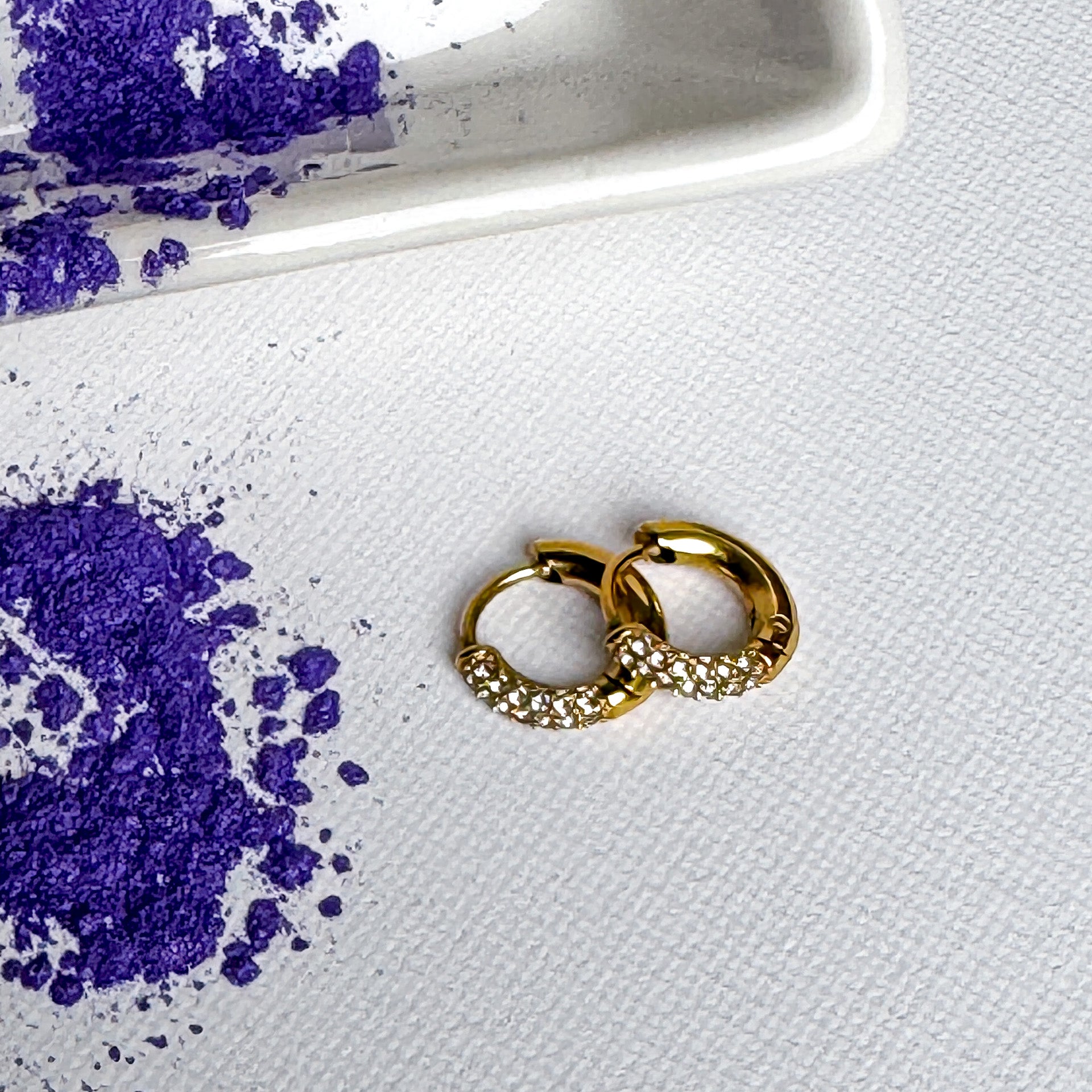 Orecchini Zirconia Mini Hoops Bold