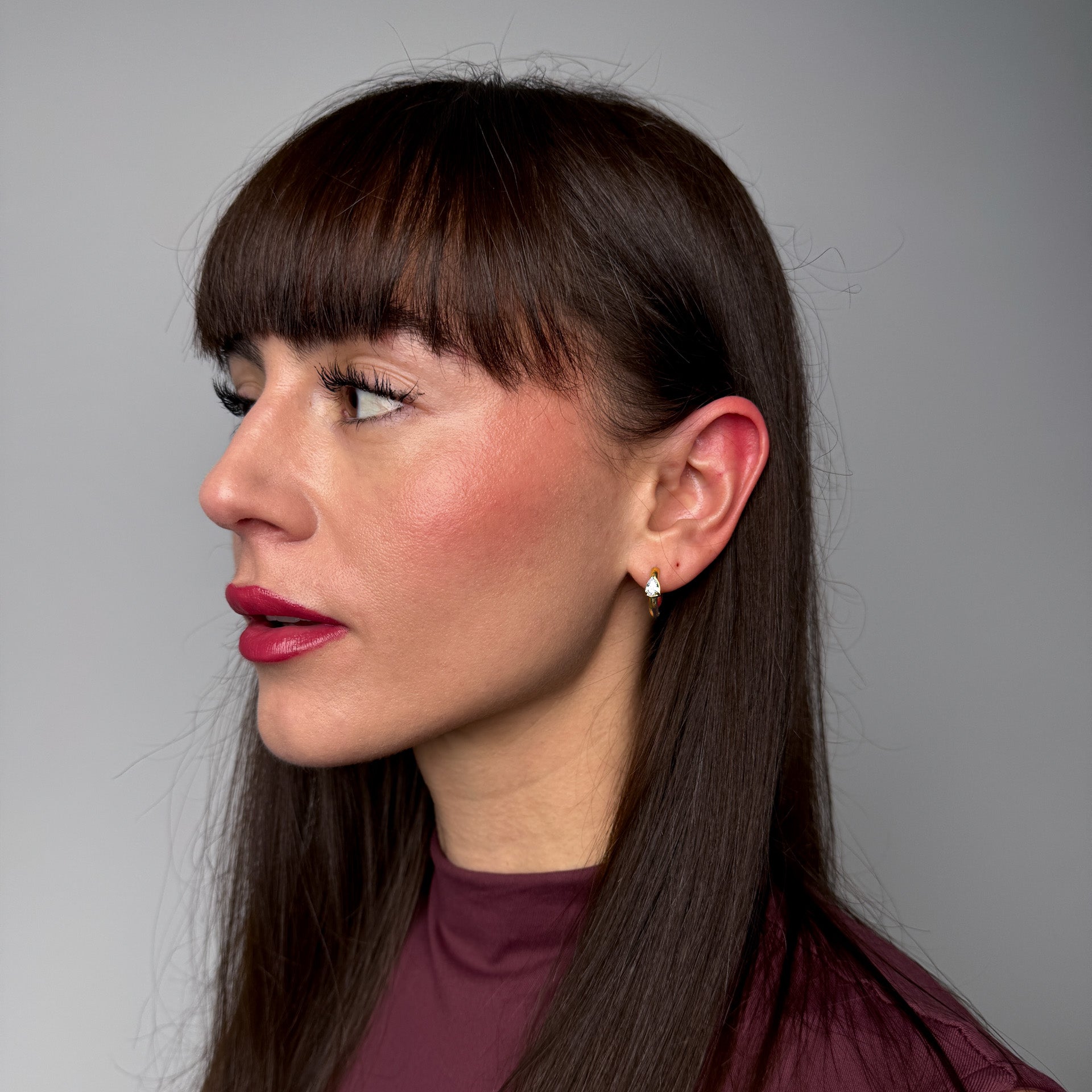 Orecchini Zirconia Single Hoops