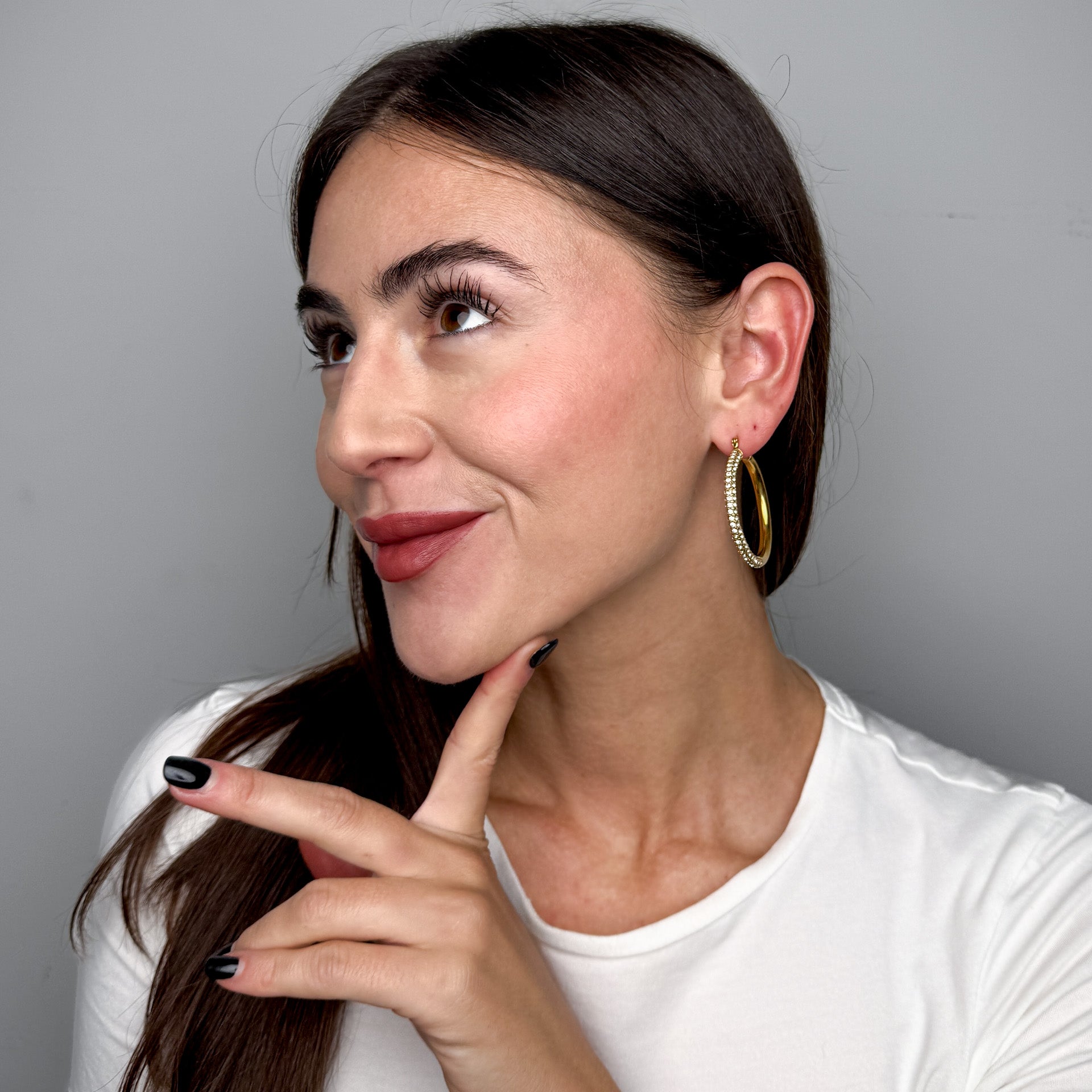 Orecchini Zirconia Hoops - Grandi