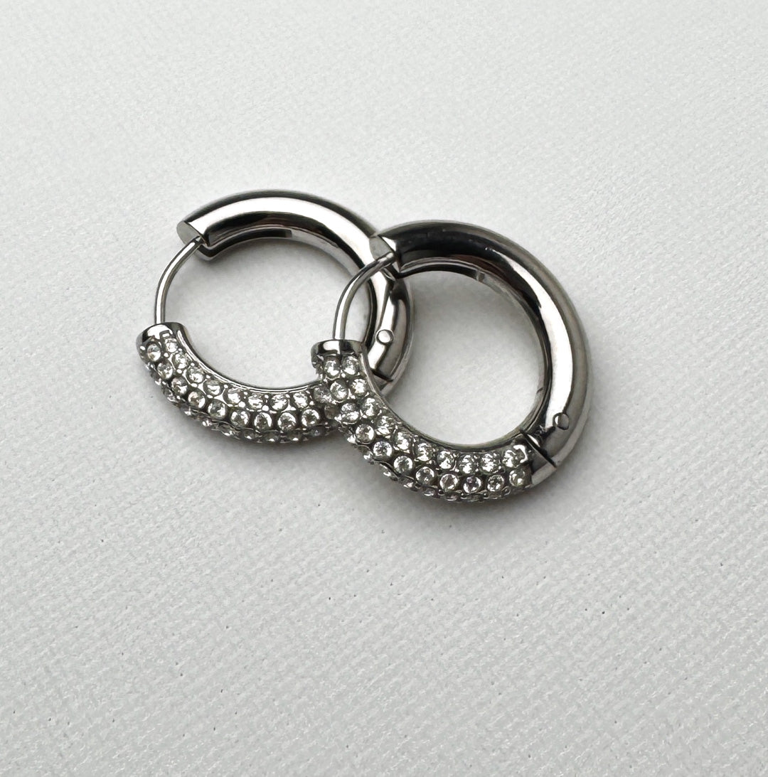 Orecchini Zirconia Hoops Bold - Medi