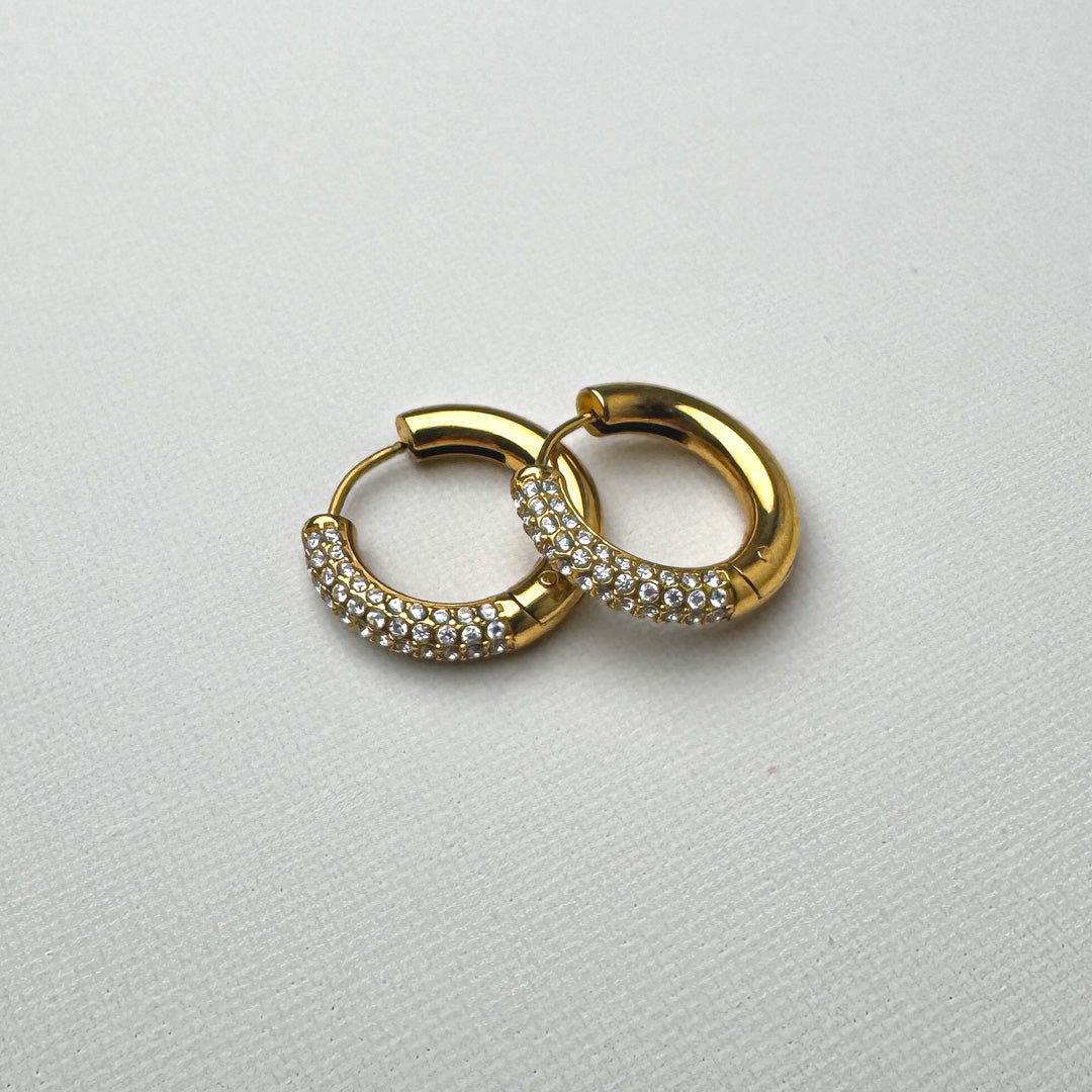 Orecchini Zirconia Hoops Bold - Medi